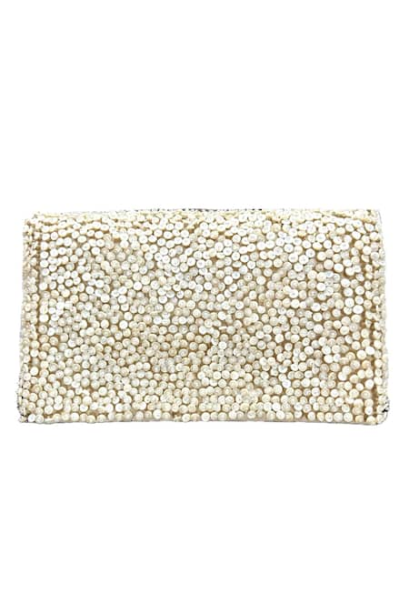 Kokommo Anemone Wrap Glass Beads Work Clutch 