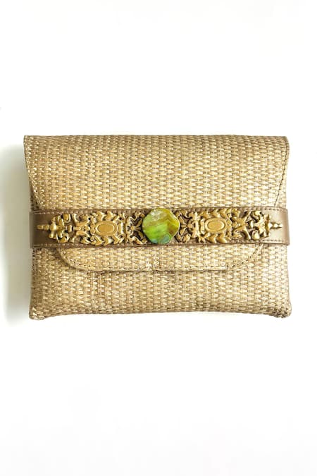 Kokommo Gold Embellished The Alessia Embroidered Clutch 