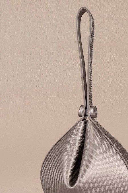 Buy_Ampm_Silver Esther Tear Drop Shaped Bag 