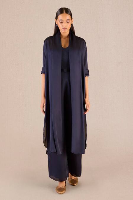 Ampm Purple Organza, Satin Sweetheart Neck Elsa Throw Cape And Palazzo Set at Aza Fashions Ampm_Purple Organza, Satin Sweetheart Neck Elsa Throw Cape And Palazzo Set_at_Aza_Fashions