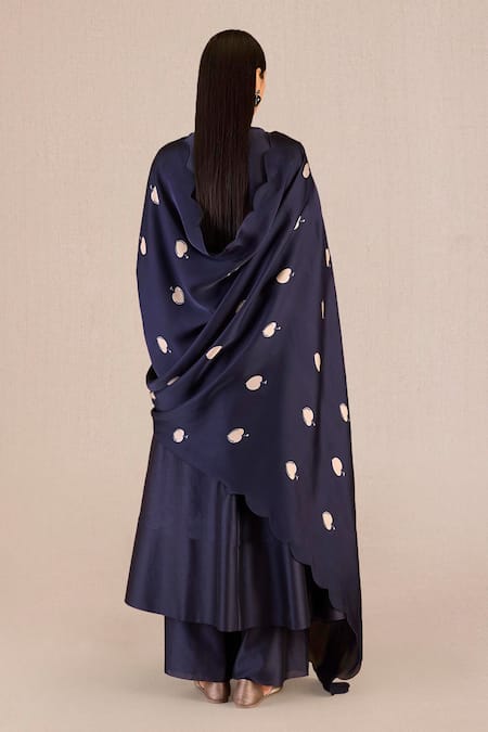 Buy_Ampm_Purple Chanderi Embroidery Abiha Peacock Print Asymmetric Kurta Palazzo Set_Online_at_Aza_Fashions