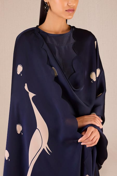 Shop_Ampm_Purple Chanderi Embroidery Abiha Peacock Print Asymmetric Kurta Palazzo Set_Online_at_Aza_Fashions