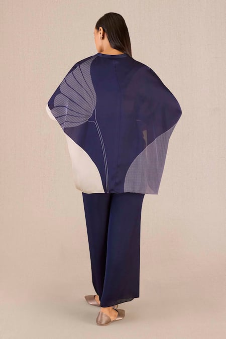 Ampm Purple Organza, Satin Embroidery Iha Peacock Print Kaftan Shirt And Pant Set Online at Aza Fashions Ampm_Purple Organza, Satin Embroidery Iha Peacock Print Kaftan Shirt And Pant Set _Online_at_Aza_Fashions