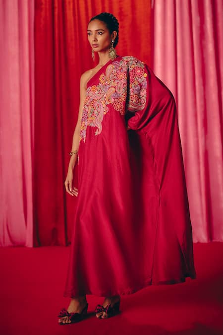 Mrunalini Rao Mir One Shoulder Kaftan Dress 