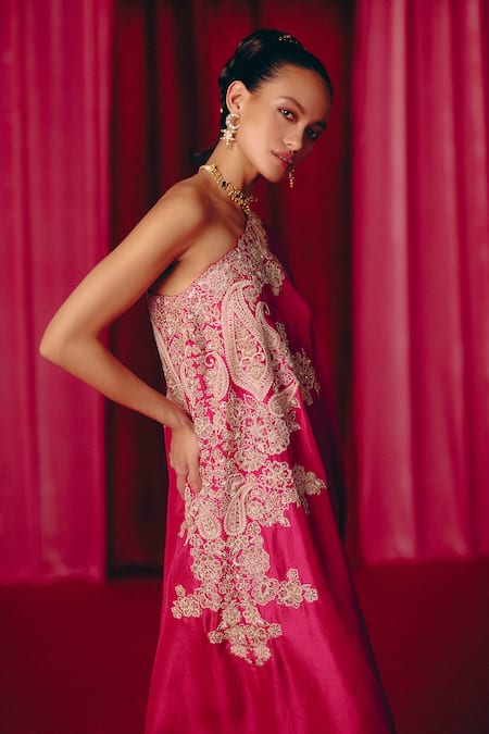 Mrunalini Rao Tamira One Shoulder Kaftan Dress 