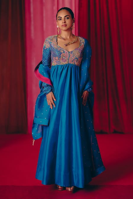 Mrunalini Rao Anya Embroidered Anarkali With Dupatta 