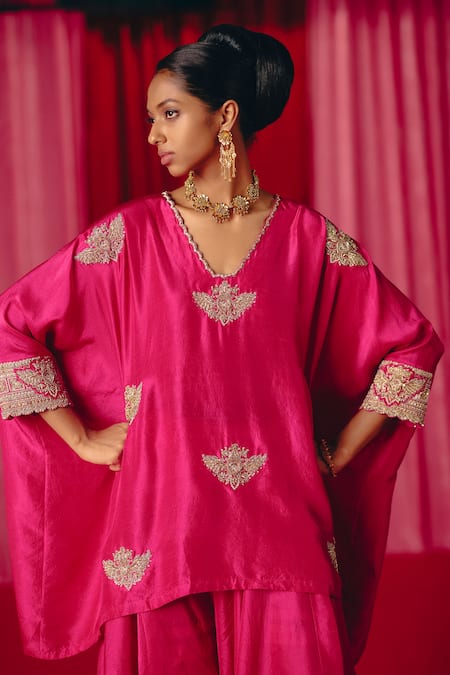 Mrunalini Rao Mayura Zardozi Embroidered Kurta & Flared Pant Set 