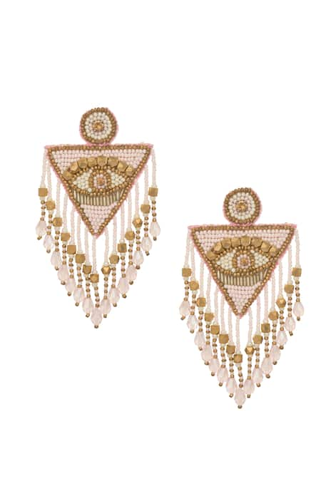 Samyukta Singhania Nain Sukh Bead Embellished Tassel Earrings 