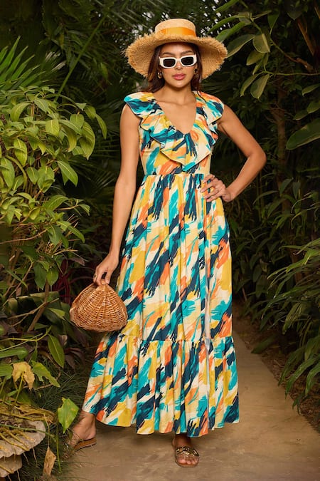 Zazu Sorrento Splash Print Maxi Dress 