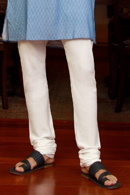 Buy_Zazu_Blue Cotton Prism Maze Print Kurta With Churidar _Online_at_Aza_Fashions