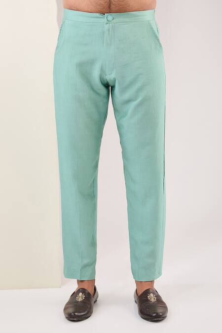 Rabani & Rakha Blue Georgette Sequins, Embroidery Kurta And Pant Set Online at Aza Fashions Rabani & Rakha_Blue Georgette Sequins, Embroidery Kurta And Pant Set _Online_at_Aza_Fashions