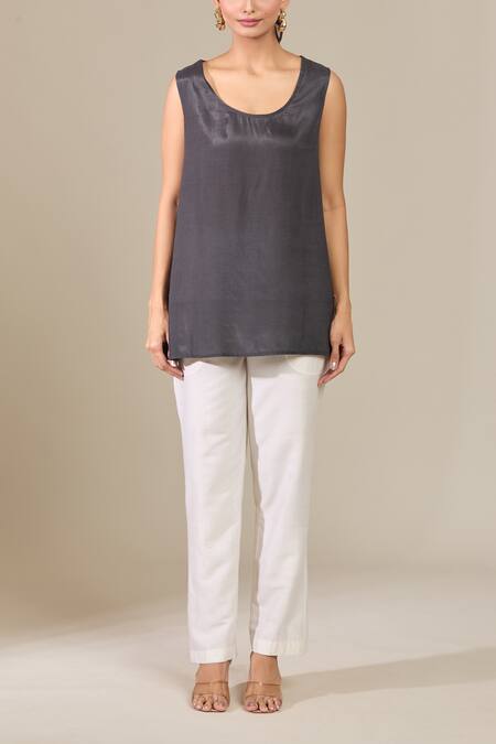 Shop Pankaj & Nidhi Black Embroidery V-neck Puff Sleeve Yoke Top Online at Aza Fashions Shop_Pankaj & Nidhi_Black Embroidery V-neck Puff Sleeve Yoke Top _Online_at_Aza_Fashions