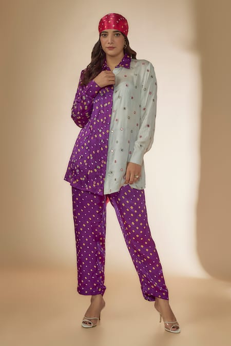 Sheeshakari Bandhani Print Shirt With Pant 