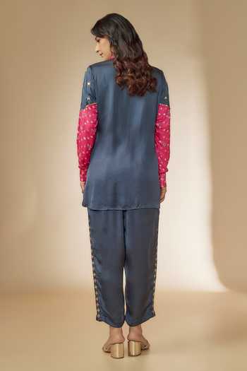 Sheeshakari Bandhani Print Panelled Shirt With Pant 