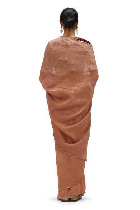 Mimamsaa Hanita Embroidered Scallop Hem Saree 