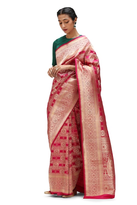 Mimamsaa Madhuja Floral Jaal Woven Saree 