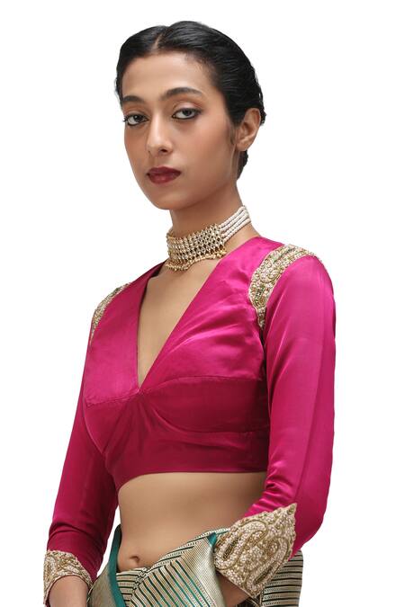 Buy_Mimamsaa_Green Satin, Silk Bani Danda Weave Pattern Saree 