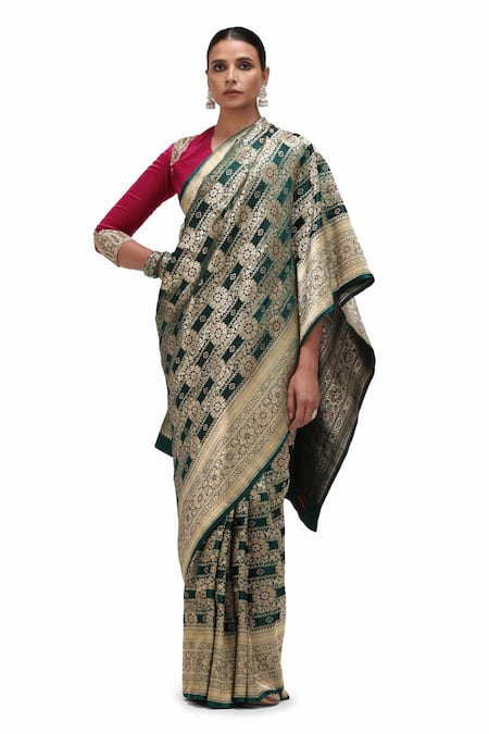 Mimamsaa Parshee Jaal Woven Bridal Saree 