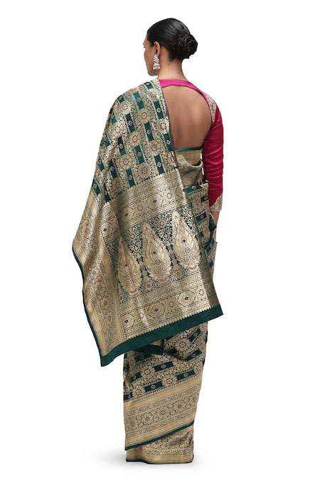 Mimamsaa Parshee Jaal Woven Bridal Saree 