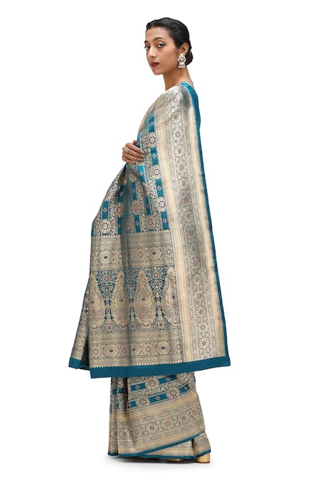 Mimamsaa Ojal Bloom Jaal Woven Bridal Saree 