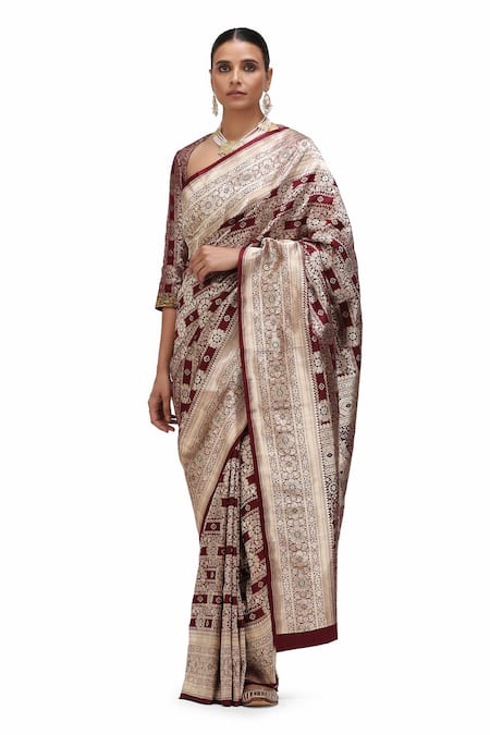 Mimamsaa Tapti Fleur Jaal Woven Bridal Saree 