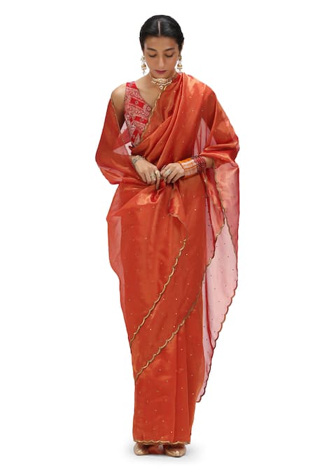 Mimamsaa Tarini Tikki Work Tissue Silk Saree 