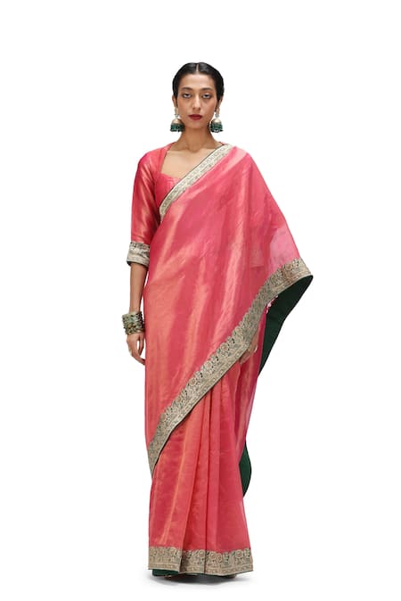 Mimamsaa Veena Floral Brocade Border Saree 