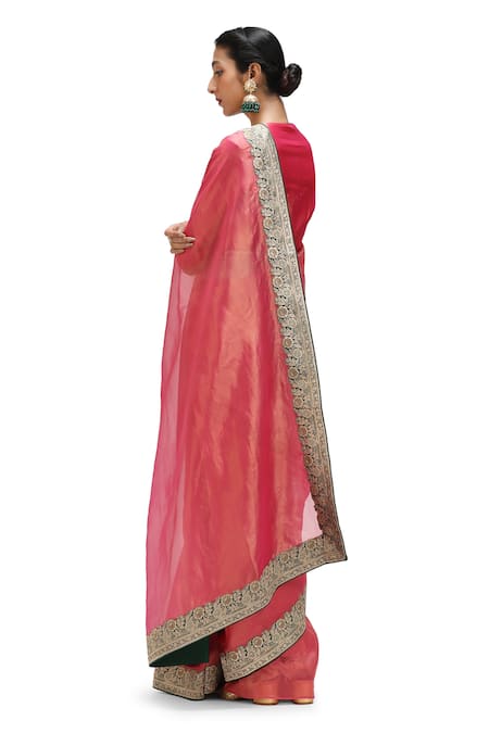 Mimamsaa Veena Floral Brocade Border Saree 