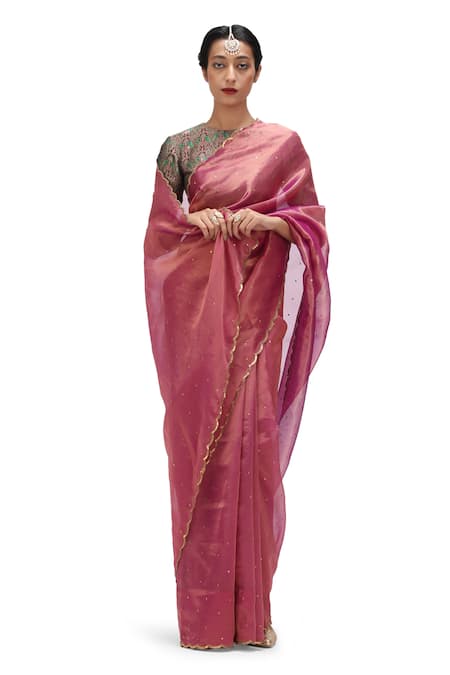 Mimamsaa Irha Tikki Work Tissue Silk Saree 