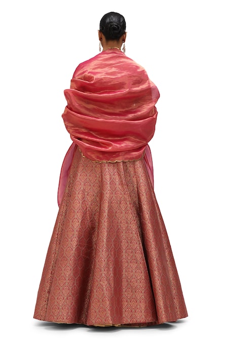 Mimamsaa Soma Zameen & Alfi Motif Woven Brocade Lehenga Set 