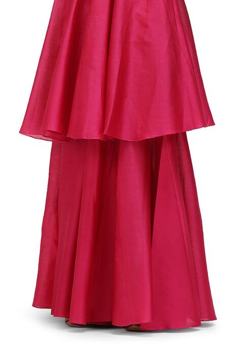 Buy Mimamsaa Fuchsia Cotton Silk Solid Round Kashvi Short Anarkali With Gharara Online at Aza Fashions Buy_Mimamsaa_Fuchsia Cotton Silk Solid Round Kashvi Short Anarkali With Gharara _Online_at_Aza_Fashions