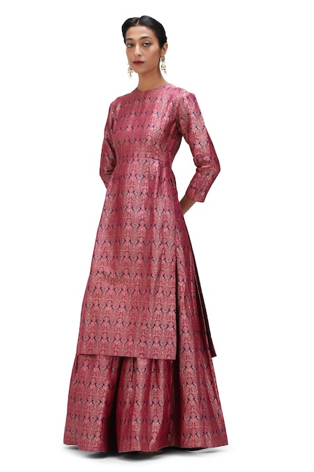 Mimamsaa Maan Brocade Silk Kurta & Flared Pant Set 