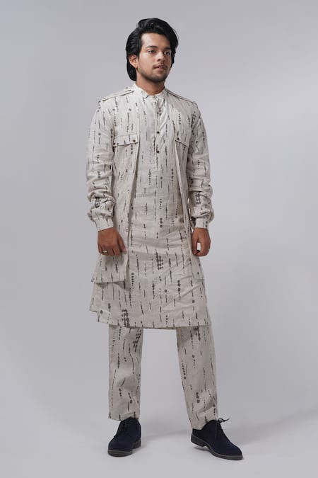 Son of A Noble Snob Printed Bundi & Kurta Set 