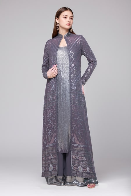 Nakul Sen Sequin Embroidered Jacket Farshi Palazzo Set 