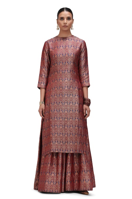 Mimamsaa Sannvi Handwoven Kurta & Flared Pant Set 