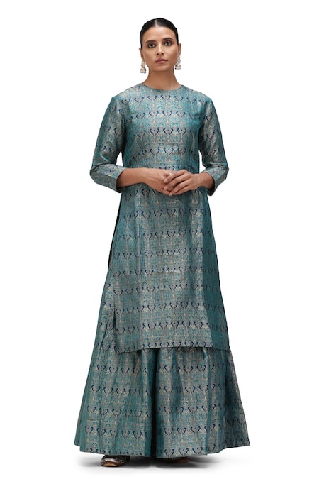 Mimamsaa Patti Embroidered Kurta & Gharara Set 