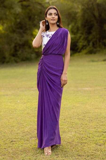 Islie By Priya Jain Cream Embroidery, Sequins Round Neck Floral Dress Online at Aza Fashions Islie By Priya Jain_Cream Embroidery, Sequins Round Neck Floral Dress _Online_at_Aza_Fashions