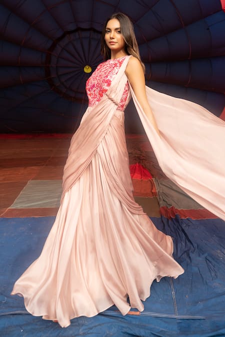 Islie By Priya Jain Floral Bodice Embroidered Jumpsuit 