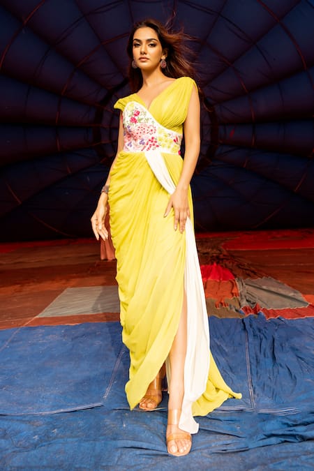 Islie By Priya Jain Floral Bodice Embroidered Dress 