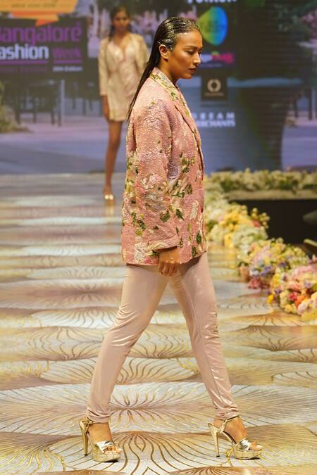 Rahul Singh_Multi Color Chanderi , Sequins, Beads Hand Embroidered Blazer With Pant _Online_at_Aza_Fashions