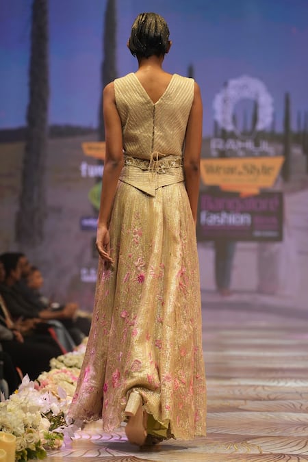 Rahul Singh Floral Hand Embroidered Lehenga With Top 