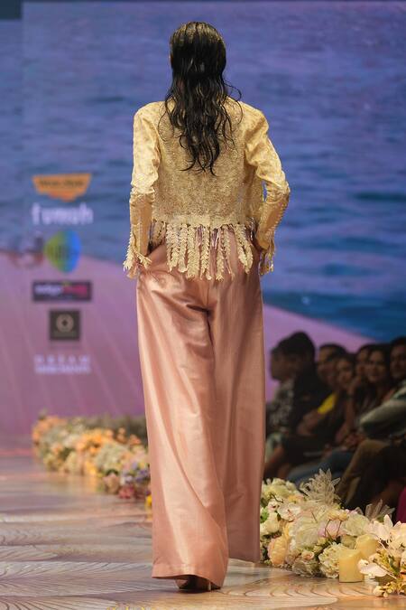 Rahul Singh Floral Embroidered Blouse & Pant Set With Jacket 