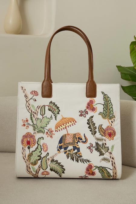 SASHE HOUSE Royal Jungle Canvas Tote Bag 