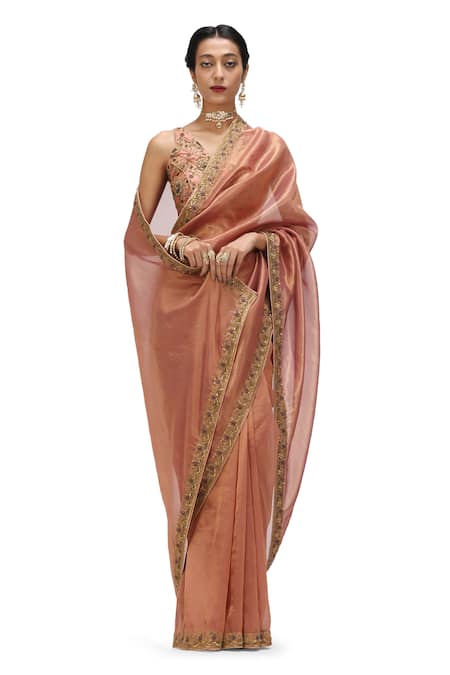 Mimamsaa Ras Sequin & Resham Embroidered Border Saree 