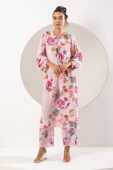 Ekavira Gulabo Botanic Print Kurta With Pant 