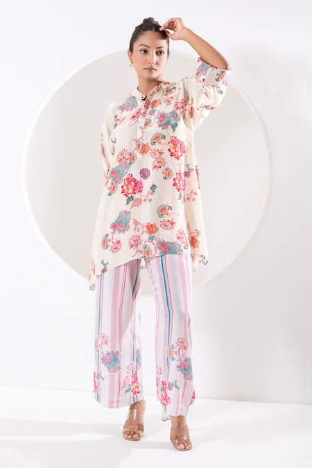 Ekavira Bella Floral Print Short Kurta With Pant 