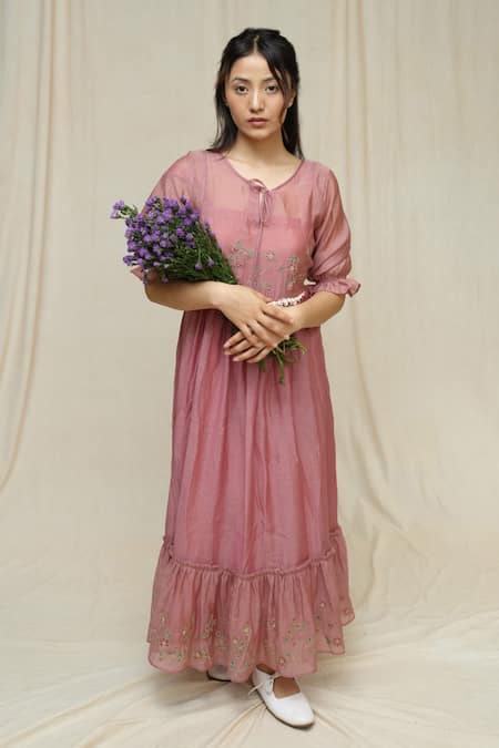 KKANYAAH Thistle Thicked Embroidered dress 