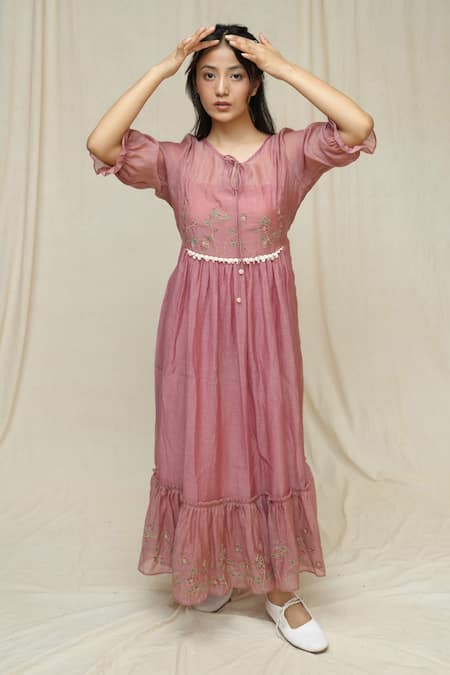 KKANYAAH Thistle Thicked Embroidered dress 