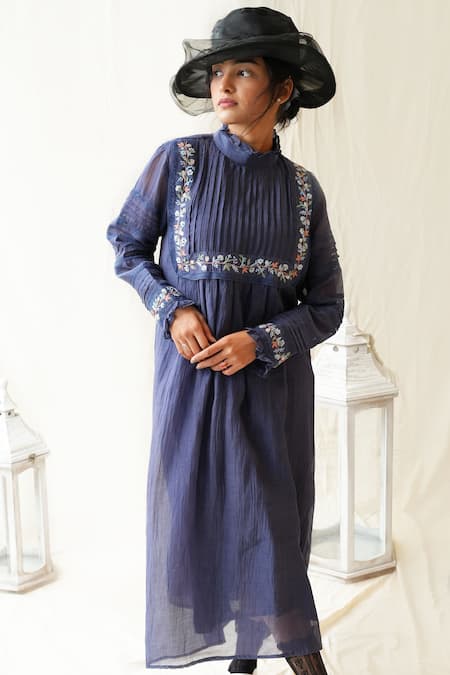 KKANYAAH Retro Royal Floral Embroidered Dress 