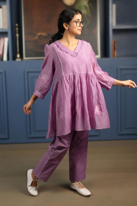 KKANYAAH Applique Patchwork Retro Royal Co-ord Set 